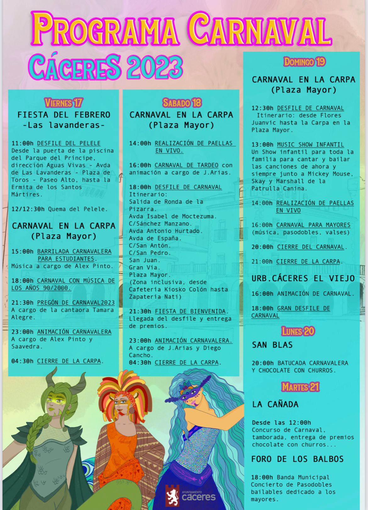 Programa Carnaval de Cáceres 2023