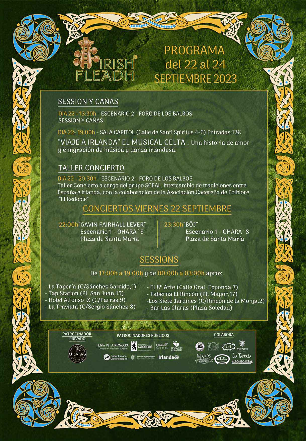 Programa Irish Fleadh - Viernes 22 de septiembre