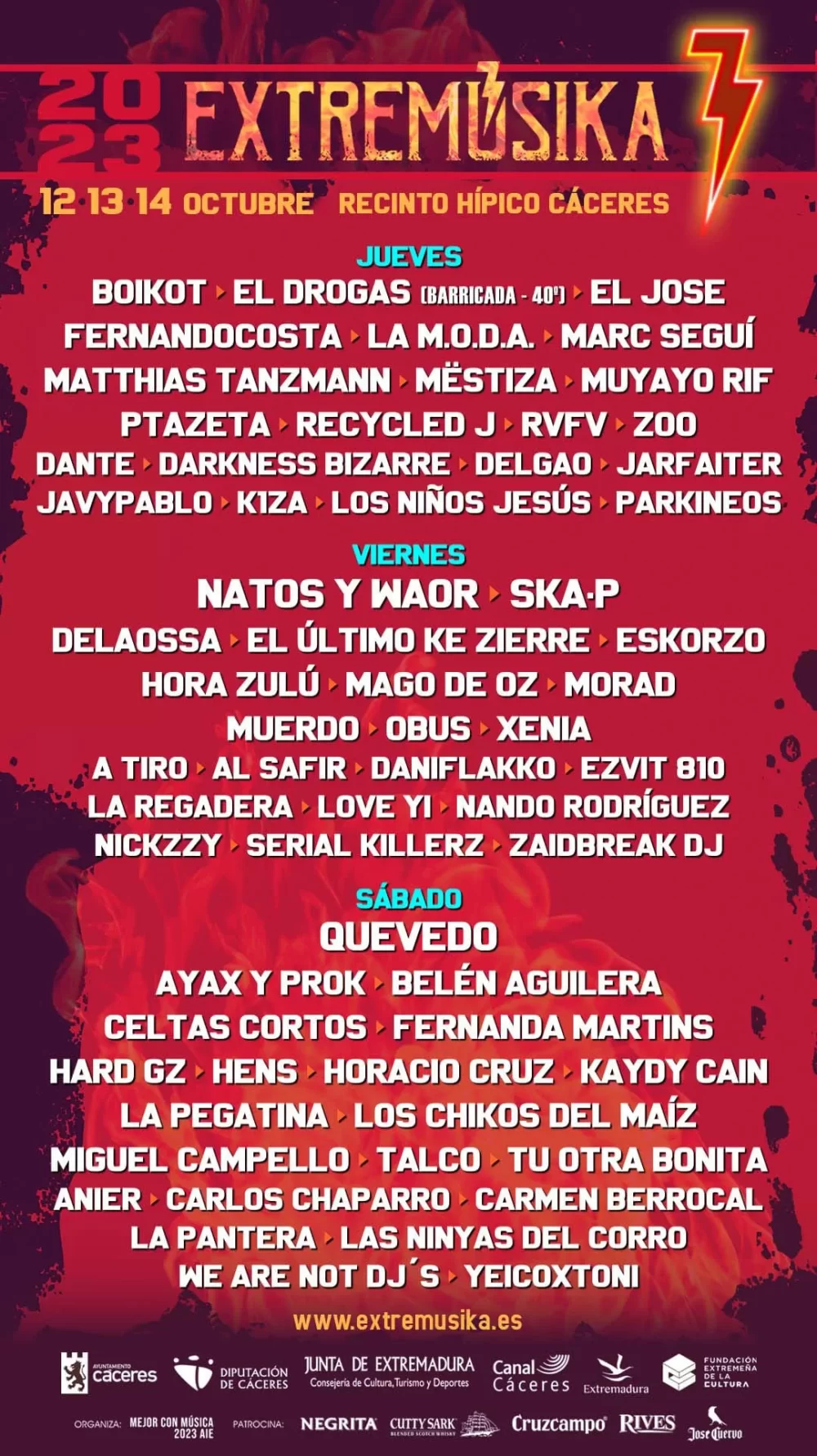 Extremúsika 2023, del 12 al 14 de octubre en Cáceres