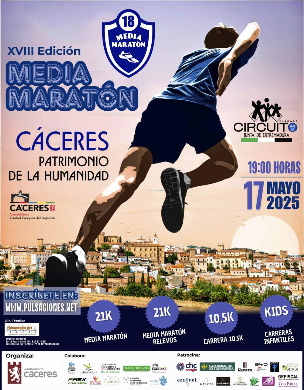 Cáceres se prepara para la Media Maratón 2025